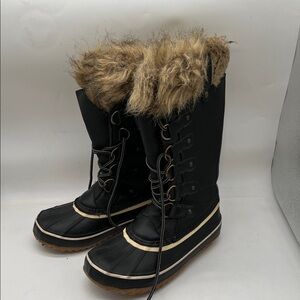 JBU by Jambu Women's Edith Encore Weather Ready Size 7 Black Snow Boots Faux Fur
